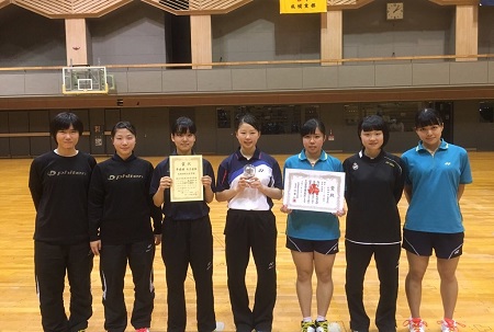 札幌支部バドミントン選手権大会、女子団体準優勝。